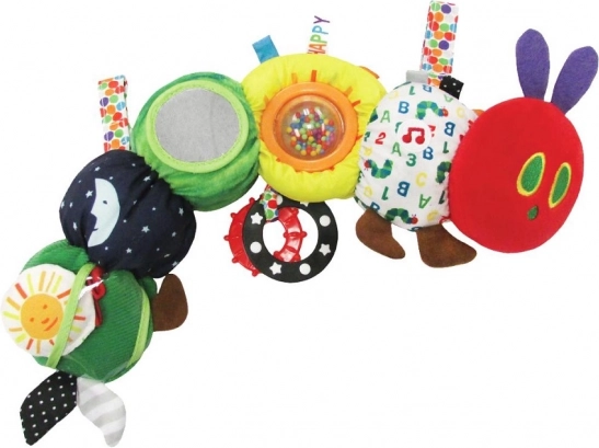 tekstylny aktywny pluszak Bardzo Głodna Gąsienica rainbow