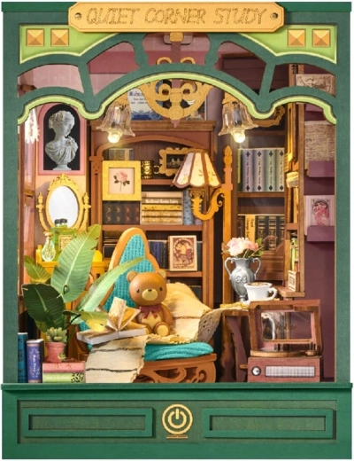RoboTime 3D drewniane puzzle – podpórka do książek „Spokojny kącik do nauki” - 1 sztuka