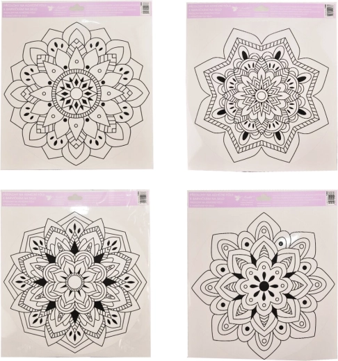 Folia okienna do kolorowania mandala 30 × 34 cm (4 warianty)