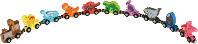 Kolorowe dinozaury na kółkach