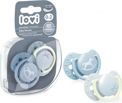 LOVI mini smoczek Baby Shower 0–2 m, 2 szt. dla chłopców