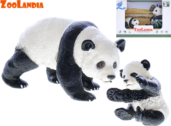 Zoolandia panda z młodym – realistyczna plastikowa figurka