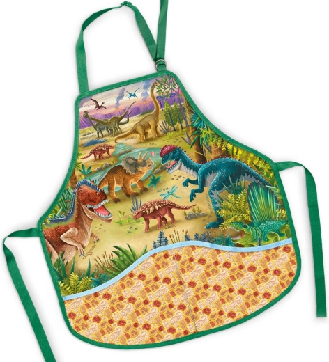 Dziecięcy fartuszek na plastykę dinozaury 50 × 55 cm - 1 sztuka