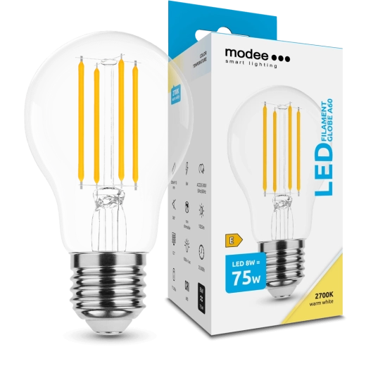Modee Smart Lighting LED żarówka filamentowa Globe E27 8 W ciepła biel