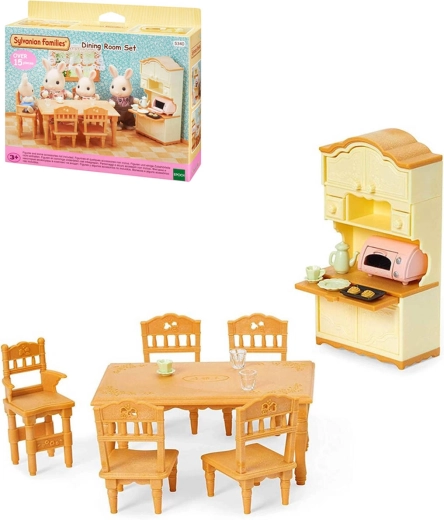 Sylvanian Families jadalnia ze stołem, krzesłami i kredensem