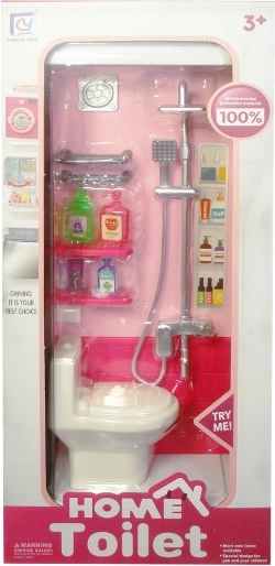 Meble łazienkowe z dodatkami dla lalek