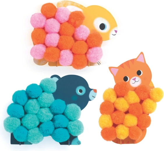 Miękka, dotykowa kolażowa zabawa z pomponami