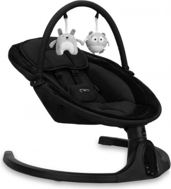 Elektryczna huśtawka MoMi Kenani Onyx z Bluetooth i wyświetlaczem LCD