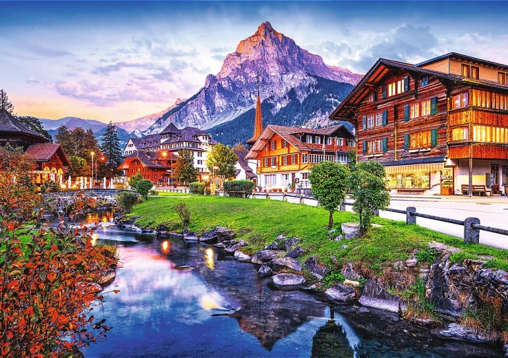 Puzzle 1000 elementów – alpejskie miasto w Szwajcarii PHOTO ODYSSEY TREFL