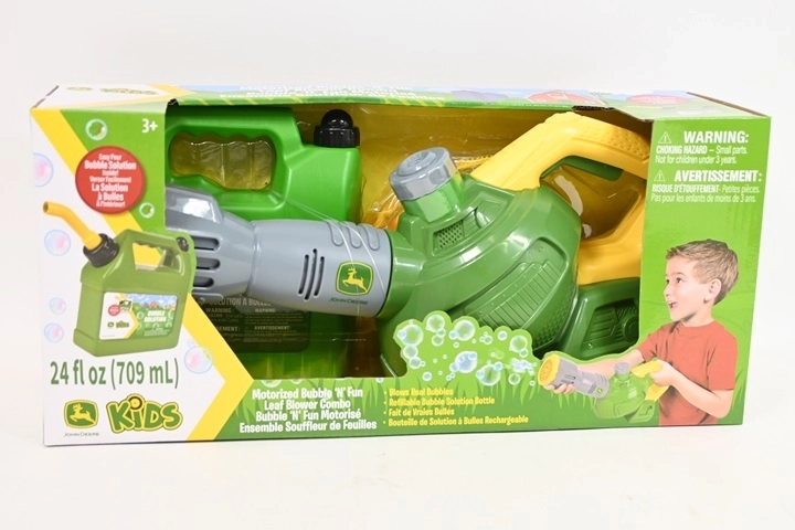 TOMY John Deere dziecięna dmuchawa do liści z bańkami mydlanymi
