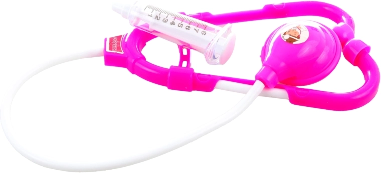 Zabawa w doktora ze stetoskopem i strzykawką