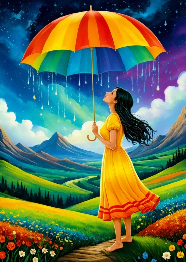 Enjoy puzzle Tęczowy parasol 1000 elementów