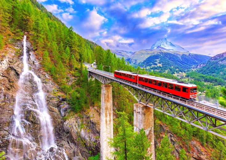 Enjoy puzzle kolej zębata Gornergrat, Szwajcaria 1000 elementów