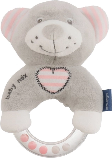 Dziecięca pluszowa grzechotka BABY MIX miś różowy