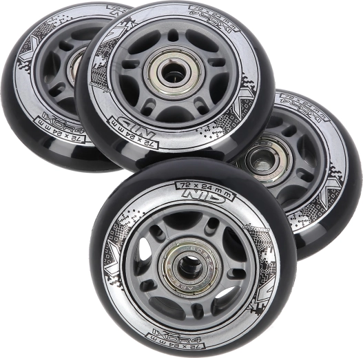 Zestaw kółek do rolek in-line 72 × 24 mm z łożyskami ABEC 9 NILS EXTREME