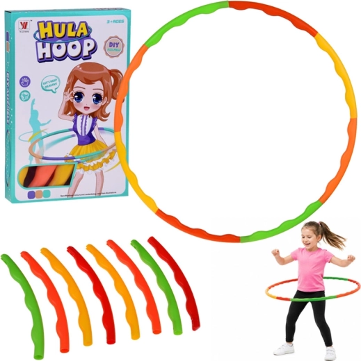 Dziecięce i dla dorosłych składane hula-hoop z wypustkami masującymi, 84 cm