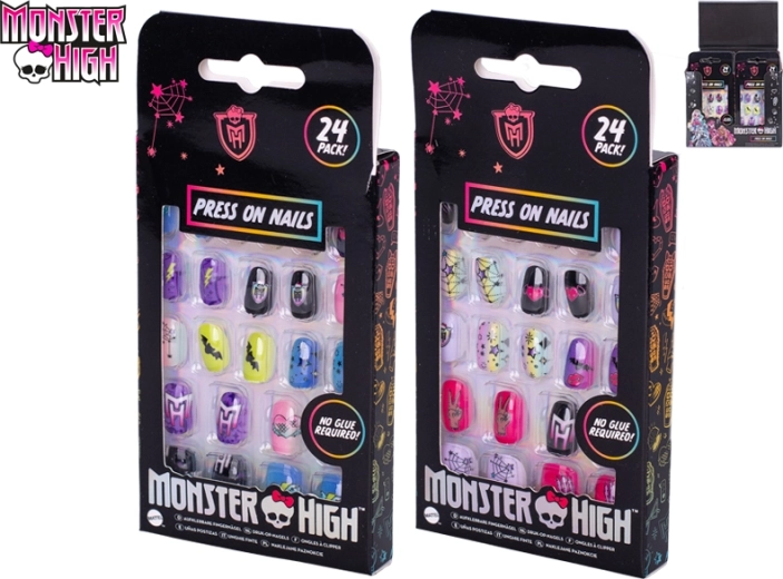 Naklejane dziecięce paznokcie MONSTER HIGH – 24 szt. bez kleju