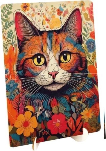 Moxy drewniane puzzle konturowe Kot 125 elementów
