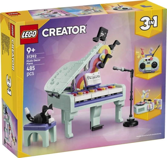 LEGO Creator 3 w 1 Dekoracyjny fortepian z kotem