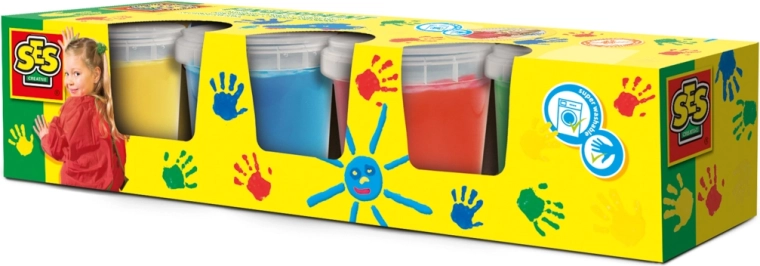 Farby do malowania palcami SES Creative 4 × 145 ml