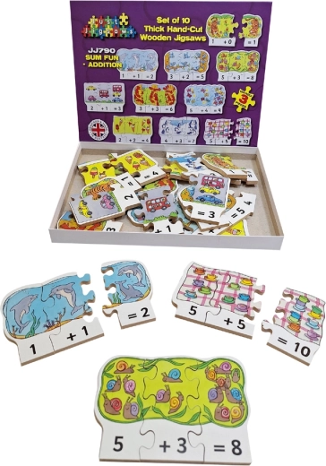 Just Jigsaws drewniane puzzle do dodawania - 30 elementów