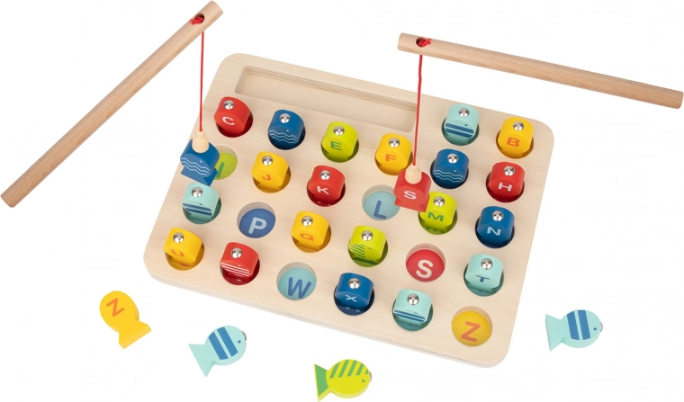 Drewniana gra wędkarska Nauka liter Tooky Toy