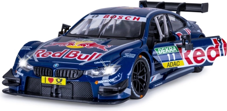 JAMARA BMW M4 DTM metalowy model 1:24, niebieski, z oświetleniem i dźwiękami