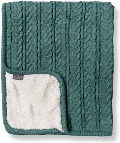 VINTER & BLOOM dwustronny kocyk Cuddly misty green