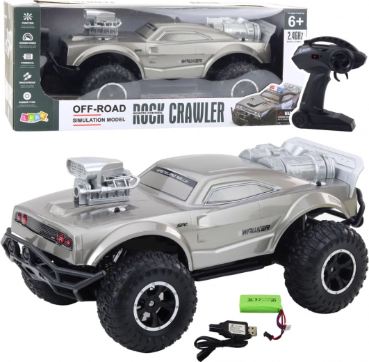 Duży samochód terenowy RC 1:8, srebrny