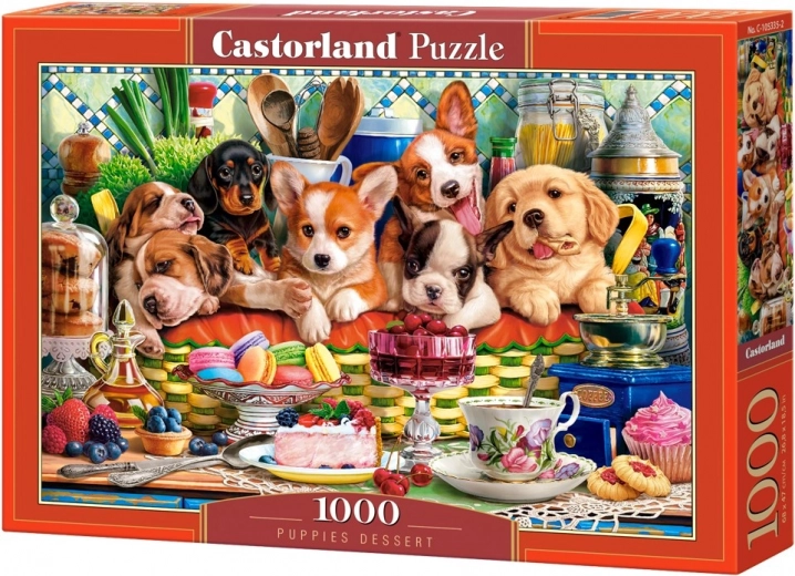 Puzzle 1000 elementów deser szczenięta