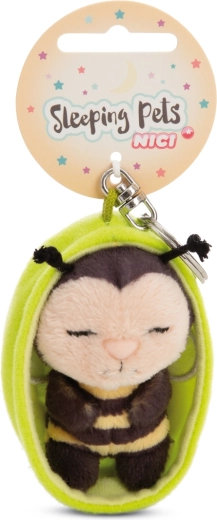 Nici brelok śpiąca pszczółka w zielonym koszyczku 12 cm