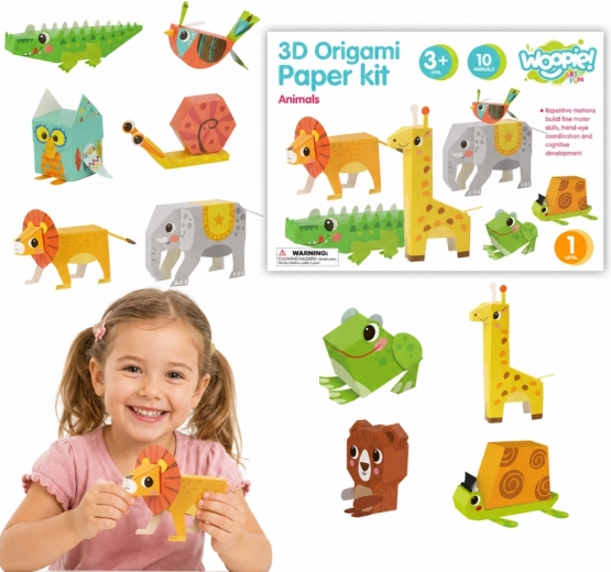 Zestaw kreatywny WOOPIE ART&FUN – origami 3D zwierzątka – 10 zwierząt