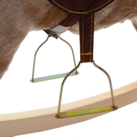 Stabilne drewniane płozy i metalowe strzemiona