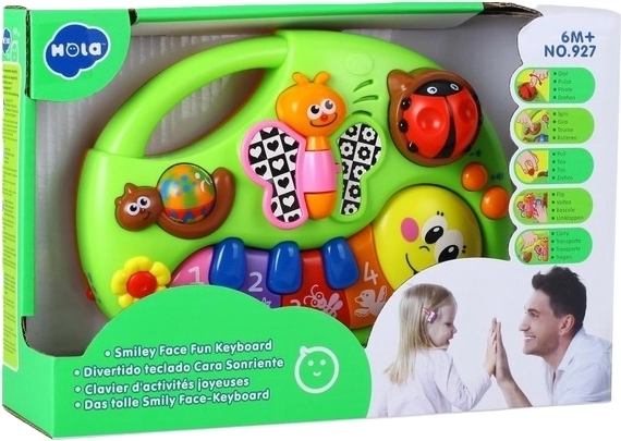 Hola SmilyPlay dziecięcy keyboard muzyczny z wesołą buźką