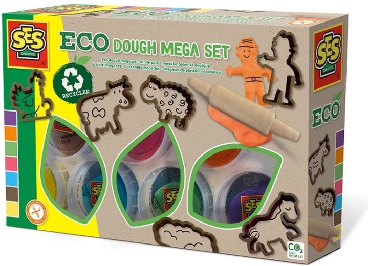 SES Creative Eko modelina – mega zestaw 7 kolorów z foremkami