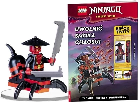 Lego Ninjago: uwolnij smoka chaosu! interaktywna książka z minifigurką Drixa i Mechaskorpionem