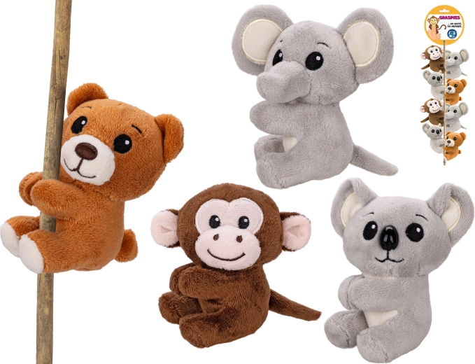 Pluszowe safari zwierzątko z klipsem 8 cm
