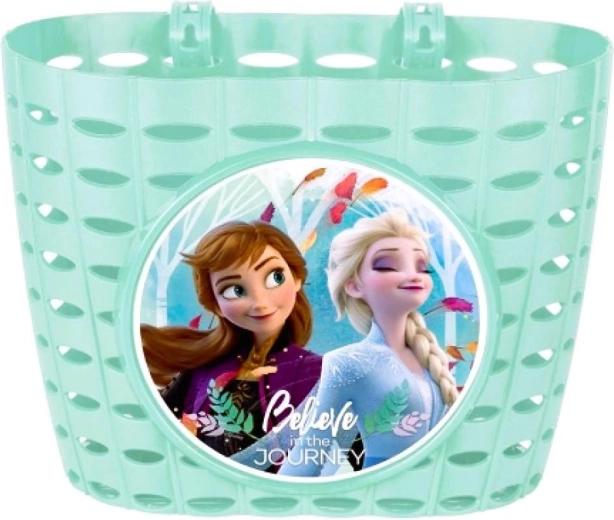 Turkusowy dziecięcy koszyk na rower Disney Frozen