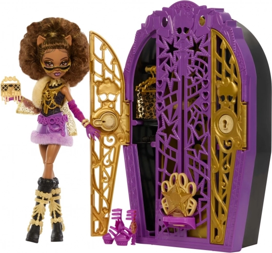 Lalka MONSTER HIGH Straszliwe tajemnice Clawdeen Wolf z tajną szafą i akcesoriami