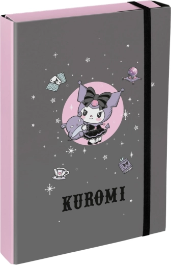 Teczki na zeszyty szkolne A4 Jumbo KUROMI szare