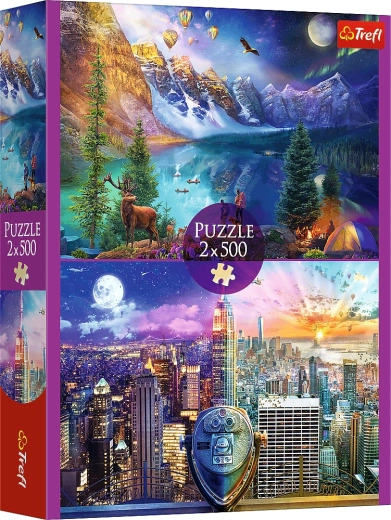 Puzzle 2x500 – wycieczka po Ameryce TREFL