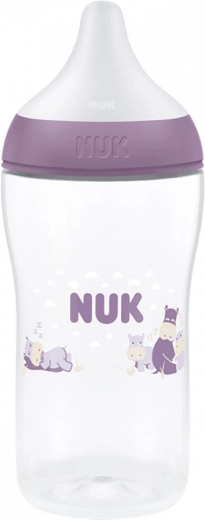 NUK Perfect Match butelka dla niemowląt z kontrolą temperatury hippo 260 ml
