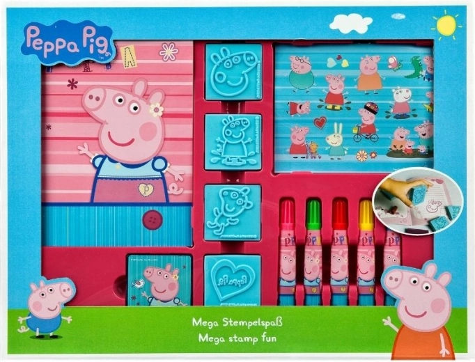 Duży zestaw stempelków 12 szt. Peppa Pig