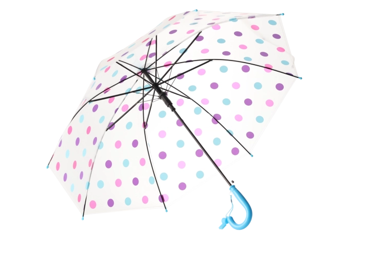 Przezroczysty design z kolorowymi kropkami