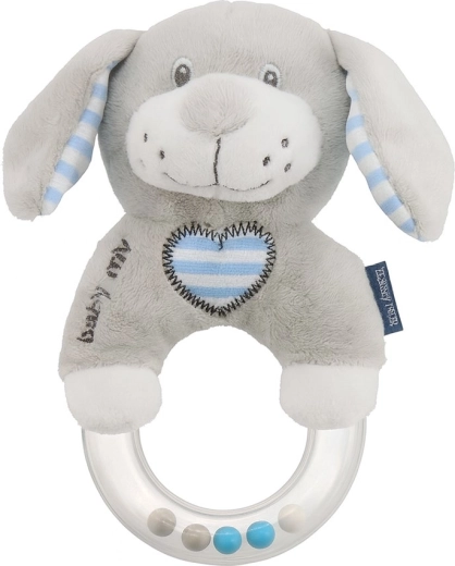 Dziecięca pluszowa grzechotka Baby Mix pies niebieski