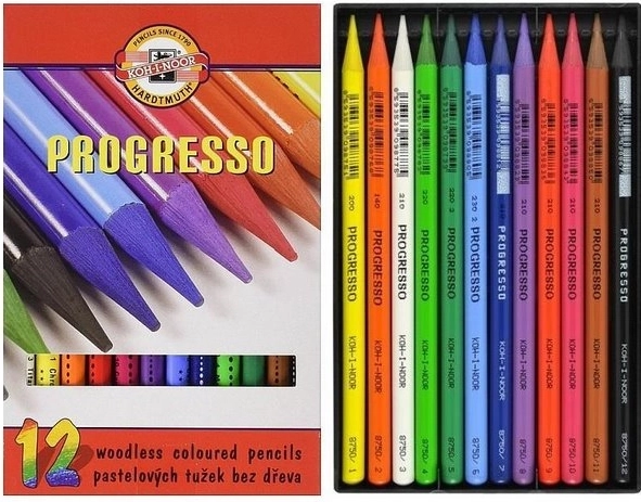 Pastele bezdrzewne Progresso Aquarell 12 szt. KOH‑I‑NOOR