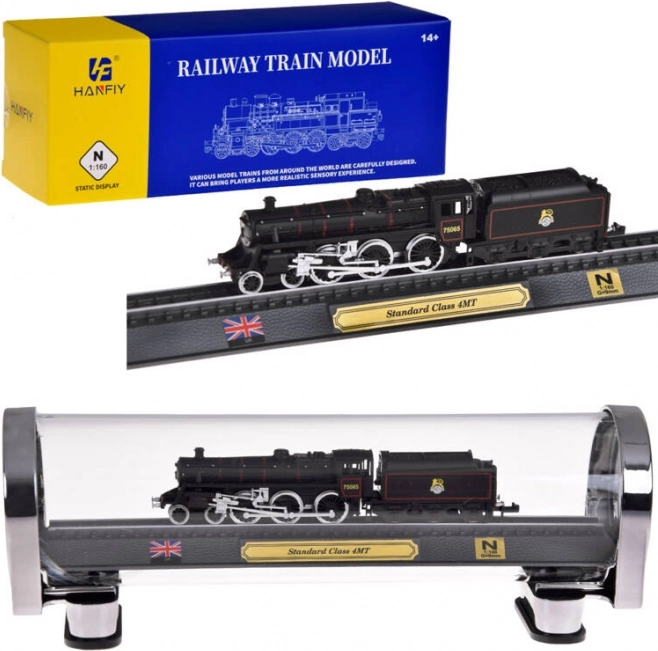 Kolekcjonerski model lokomotywy STANDARD CLASS 4MT 1:160 w ochronnej gablocie