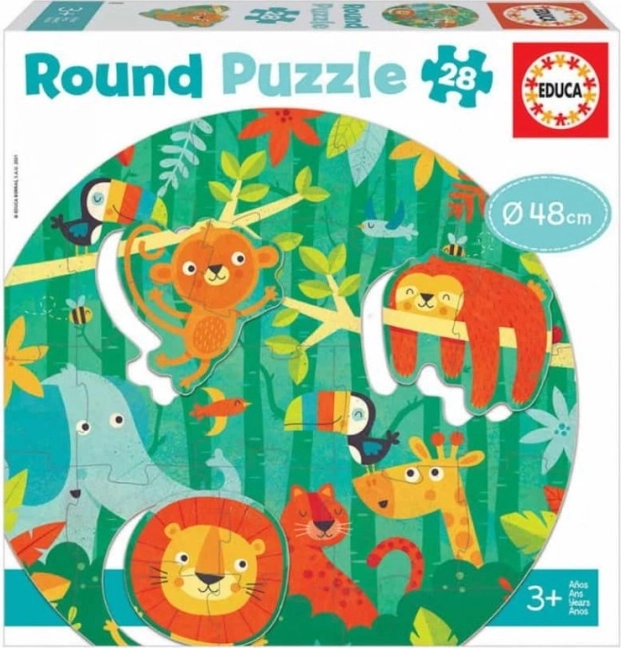 Educa okrągłe puzzle Dżungla 28 elementów