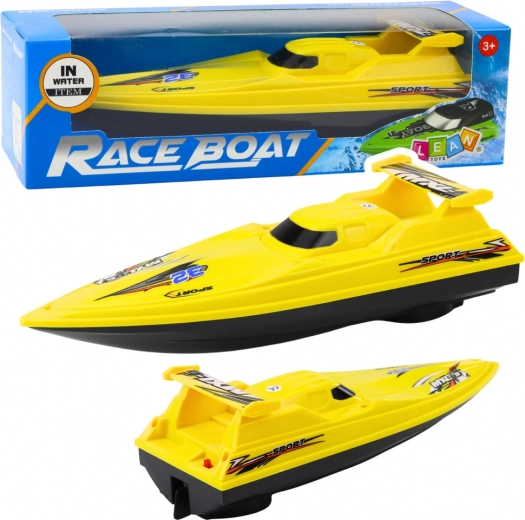 Żółta motorówka zasilana bateriami