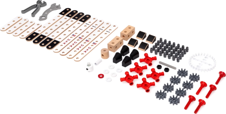 Wysokiej jakości miks elementów drewnianych i plastikowych